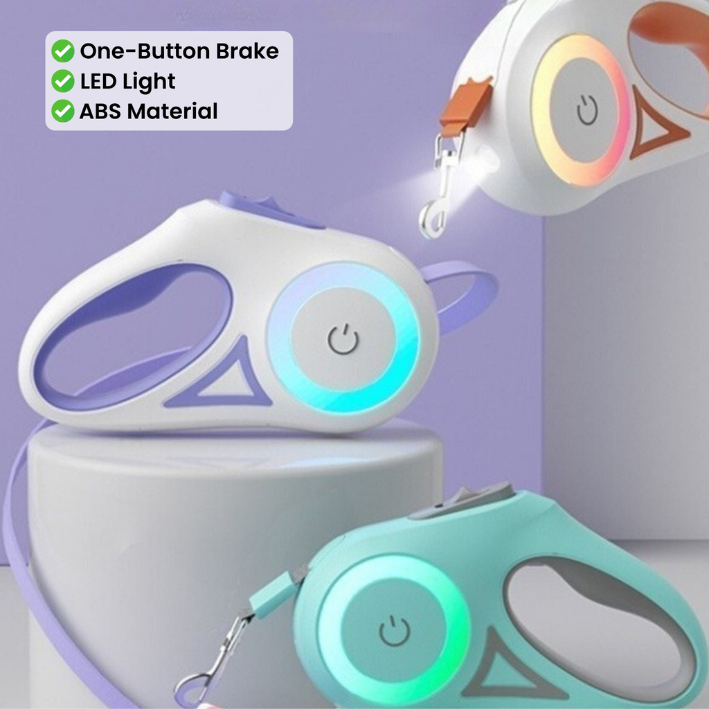 Retractable Dog Leash with Collar for Safe Walks