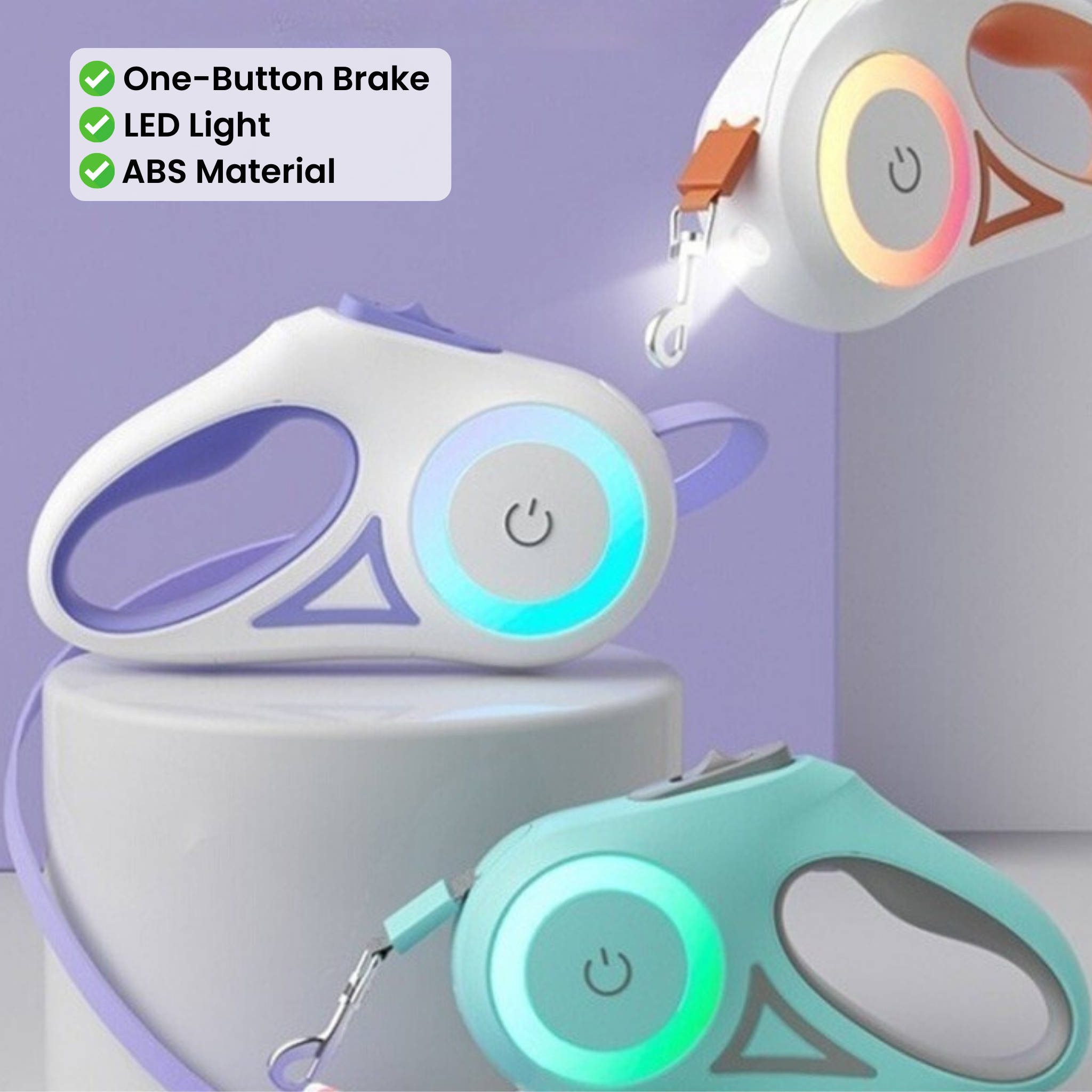 Retractable Dog Leash with Collar for Safe Walks