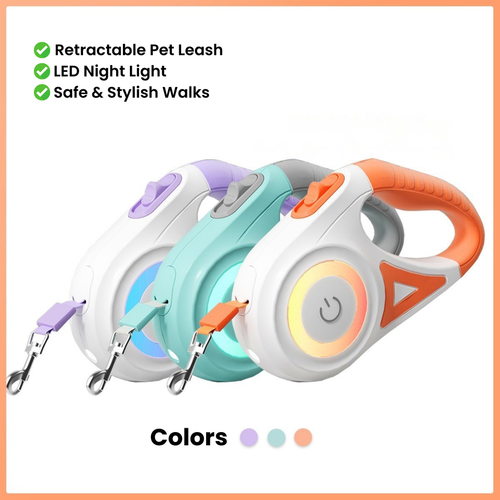 Retractable Dog Leash with Collar for Safe Walks
