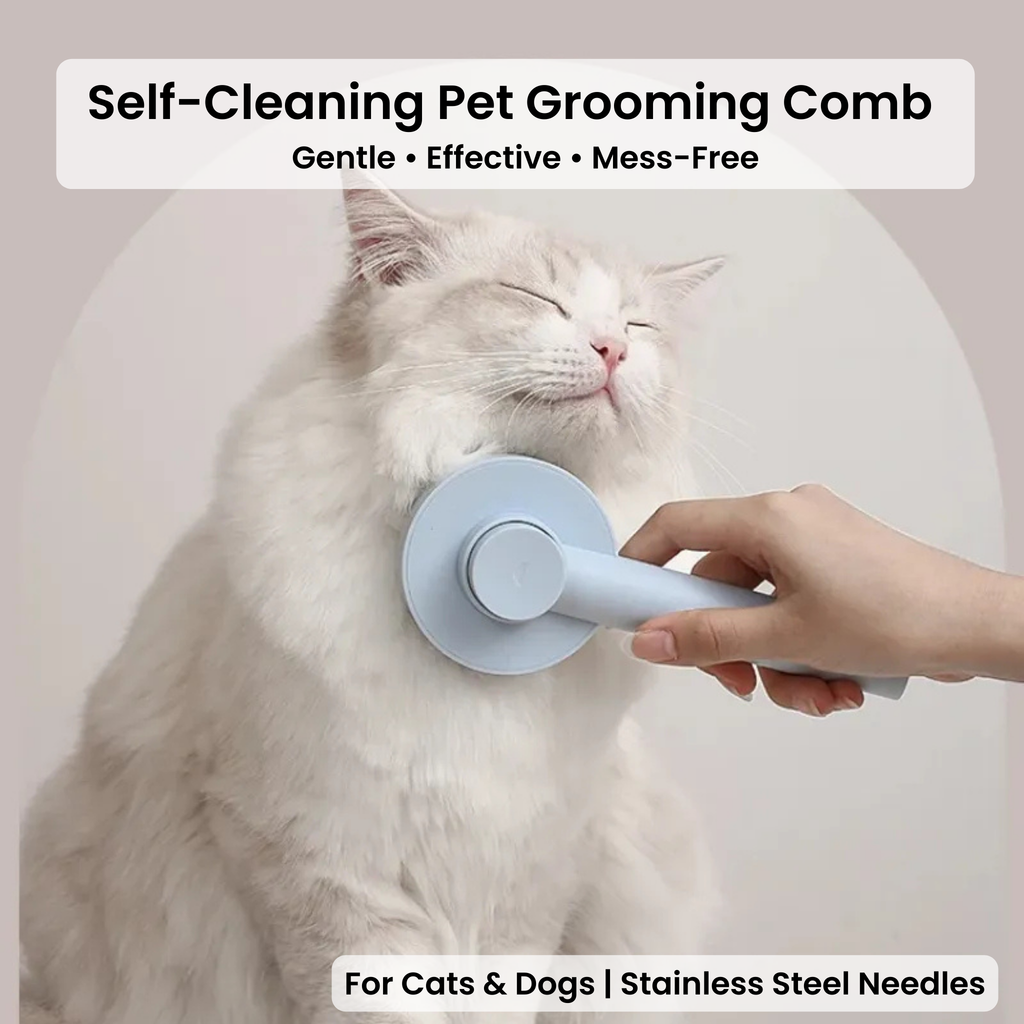 Self-Cleaning Pet Grooming Brush for Dogs and Cats