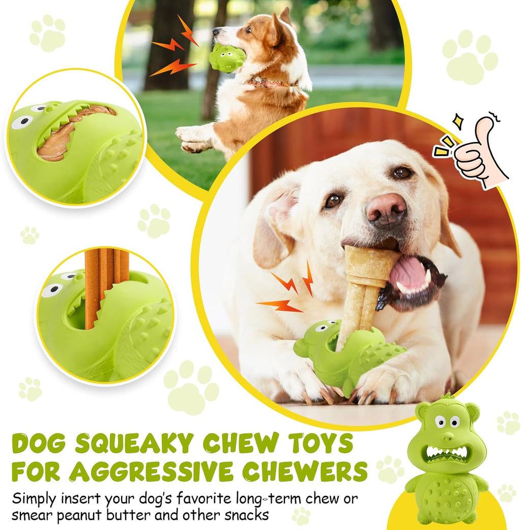 Tough Natural Rubber Chew Toy for Happy, Busy Dogs