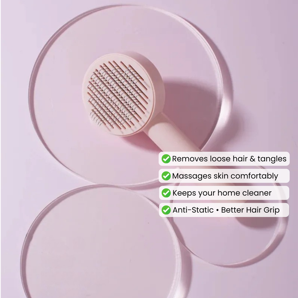 Self-Cleaning Pet Grooming Brush for Dogs and Cats