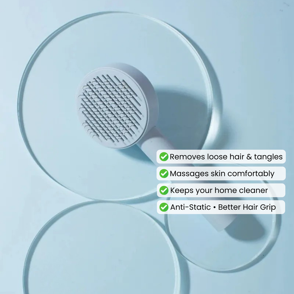 Self-Cleaning Pet Grooming Brush for Dogs and Cats