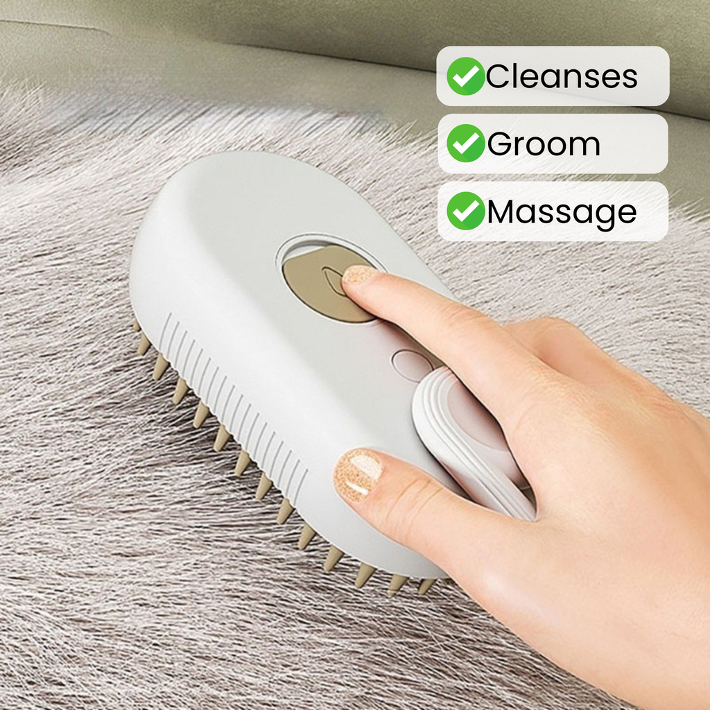 3-in-1 Steam Pet Brush for Gentle Fur Removal