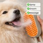 3-in-1 Steam Pet Brush for Gentle Fur Removal