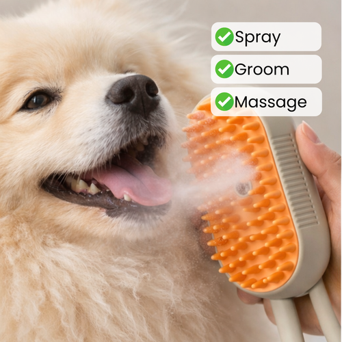 3-in-1 Steam Pet Brush for Gentle Fur Removal