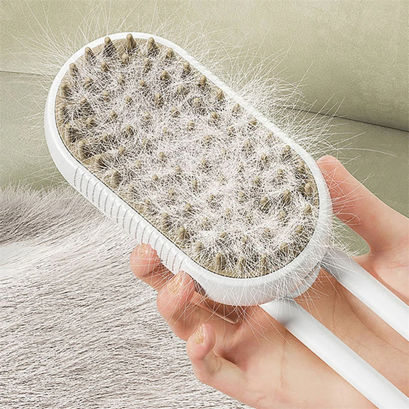 3-in-1 Steam Pet Brush for Gentle Fur Removal
