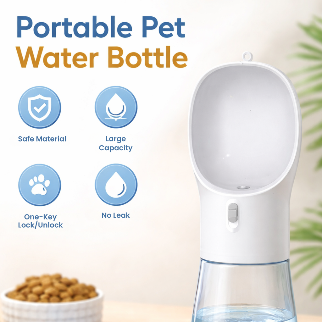 Portable Pet Water Bottle Feeder Bowl Keeps Dogs Hydrated On Adventures