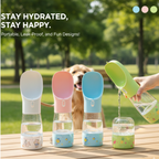 Portable Pet Water Bottle Feeder Bowl Keeps Dogs Hydrated On Adventures