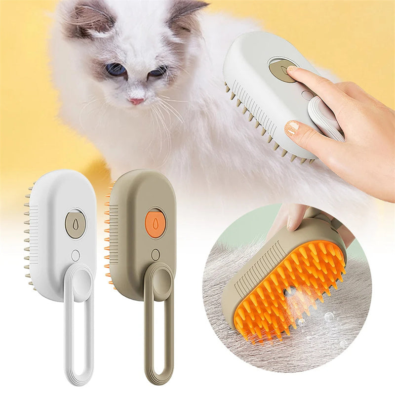 3-in-1 Steam Pet Brush for Gentle Fur Removal